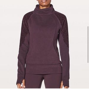 Lululemon Athletica velvet floral sleeve pullover